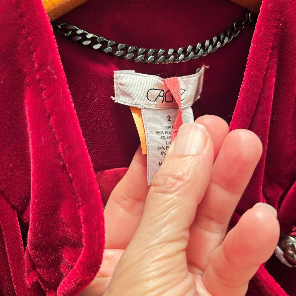 Cache Soft Velvet Red Blazer - Size 2 - image 4